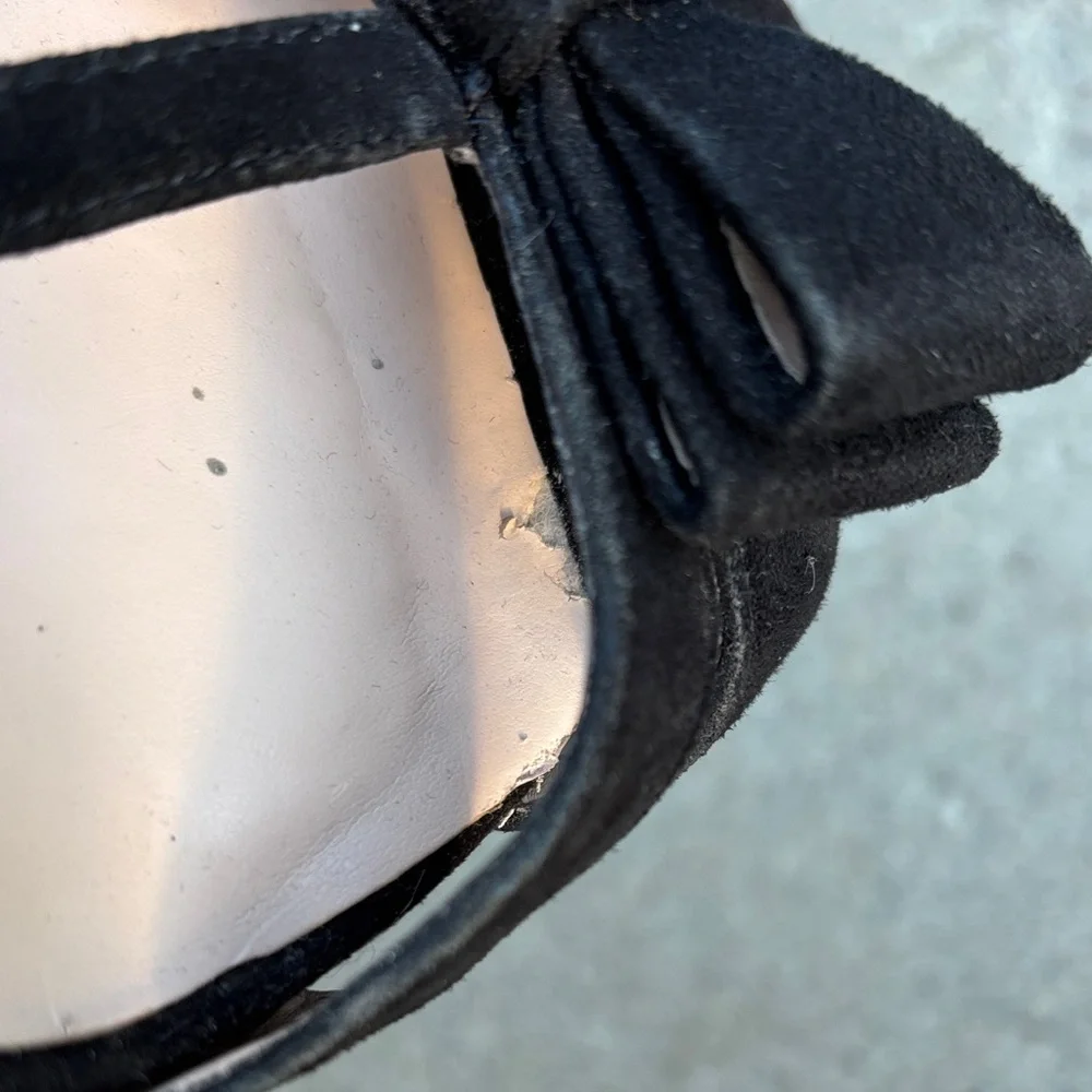 INC International Concepts Reesie Black‎ Leather Bow Heels. 7.5